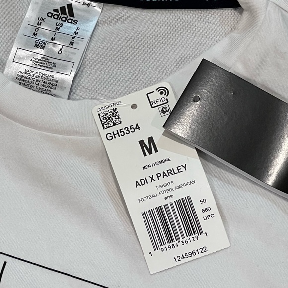 NWT New Old Stock Adidas Size M Mens Parley For the Oceans 3 Stripe Life Shirt - Picture 4 of 7